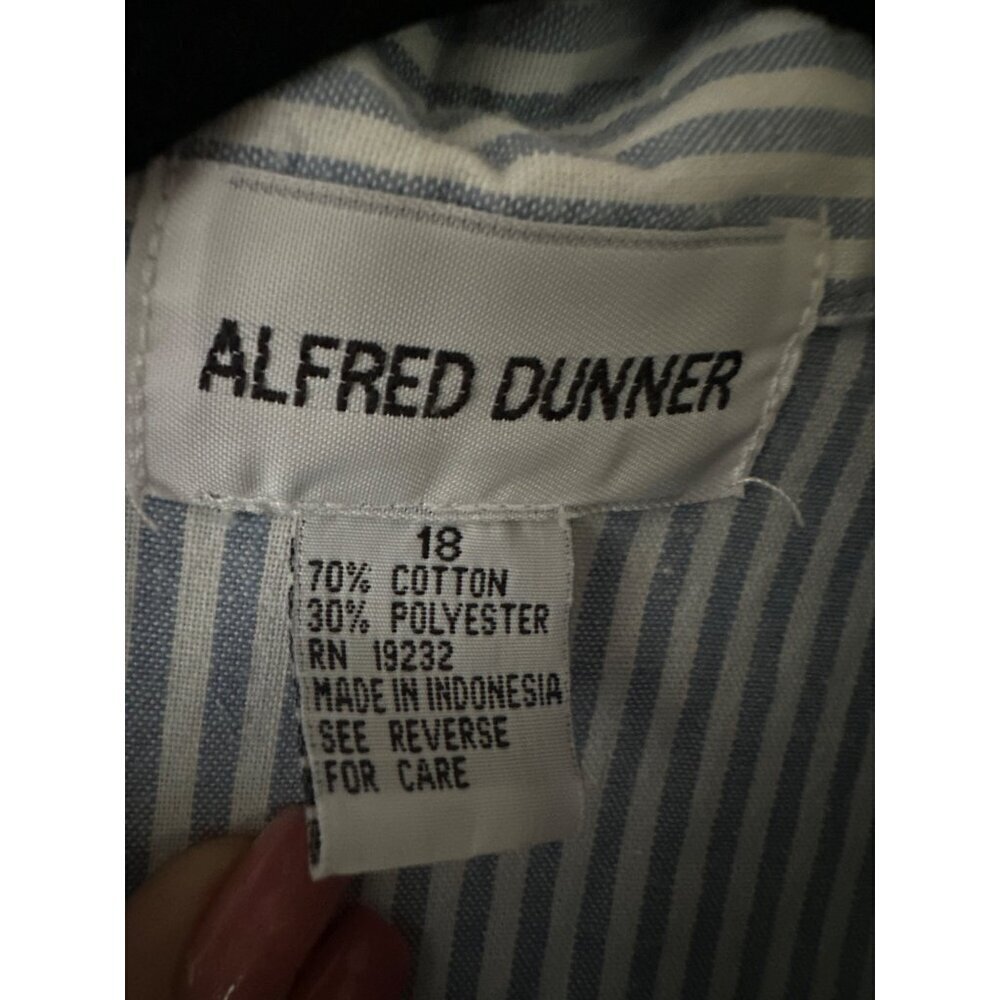 Alfred Dunner Plus Sz 18 Shirt Short Sleeve Floral Embroidery Officecore Casual - Picture 7 of 8